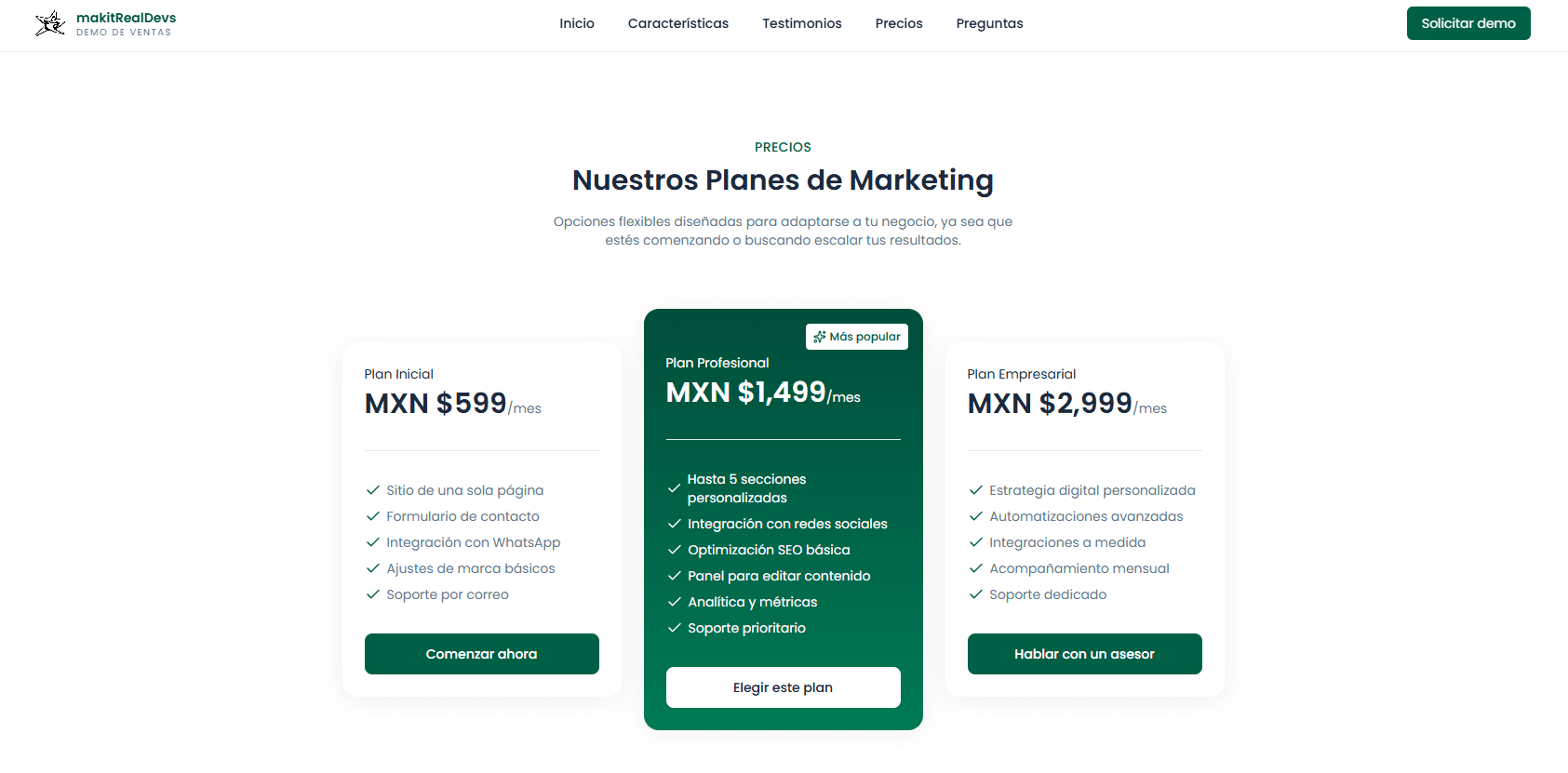 Demo: Agencia de Marketing